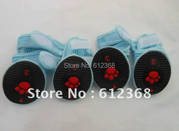 Сетчатые босоножки на липучке для собак летние ботинки резиновая подошва