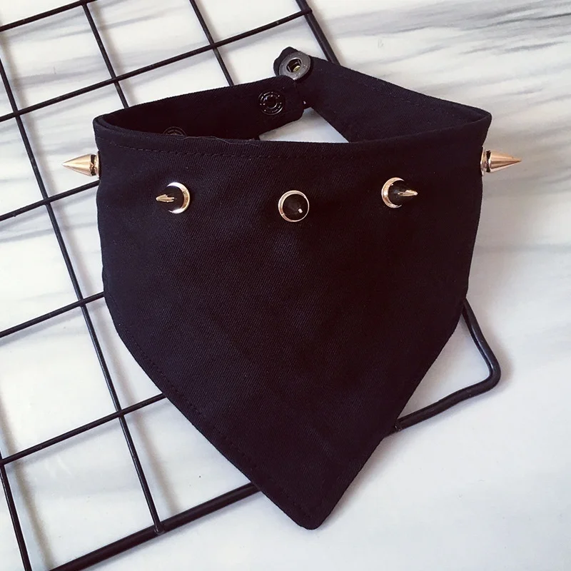 Регулируемый Черный ошейник для домашних животных модный крутой Шипованный