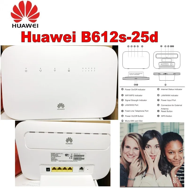 Партия 100 шт разблокированный Huawei B612 B612s 25d 4G LTE Cat.6 300Mbs CPE беспроводной