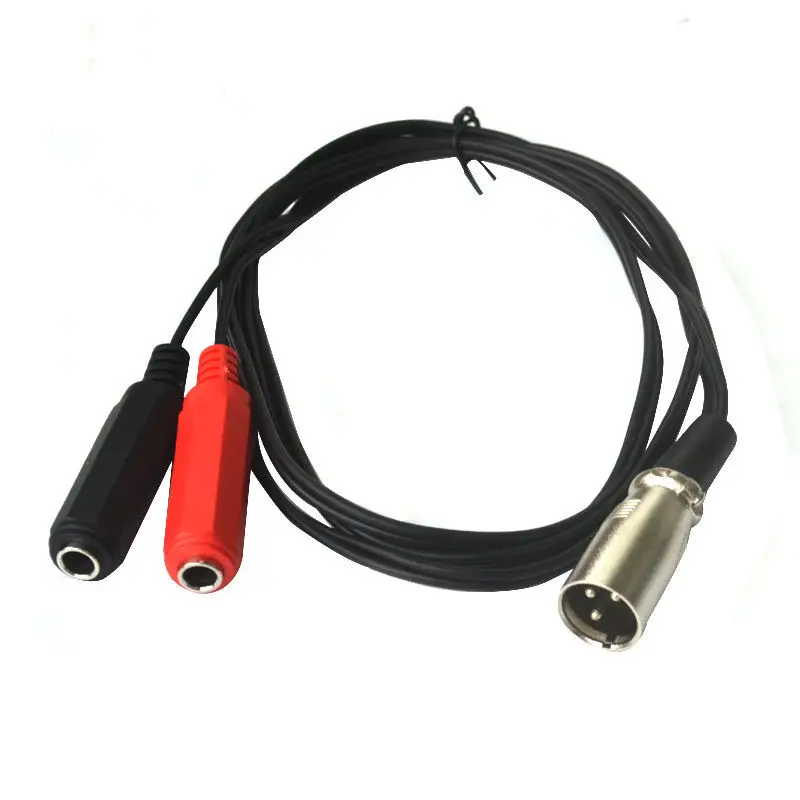 3-контактный разъем XLR с двумя разъемами 1/4 &quot6 35 мм для подключения аудиокабеля Y 1