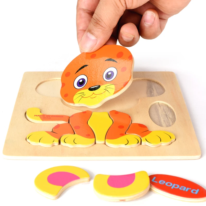 

Baby Toys Wooden Puzzle Cute Cartoon Animal Intelligence Kids Educational Brain Teaser Children Tangram Shapes Jigsaw Gifts