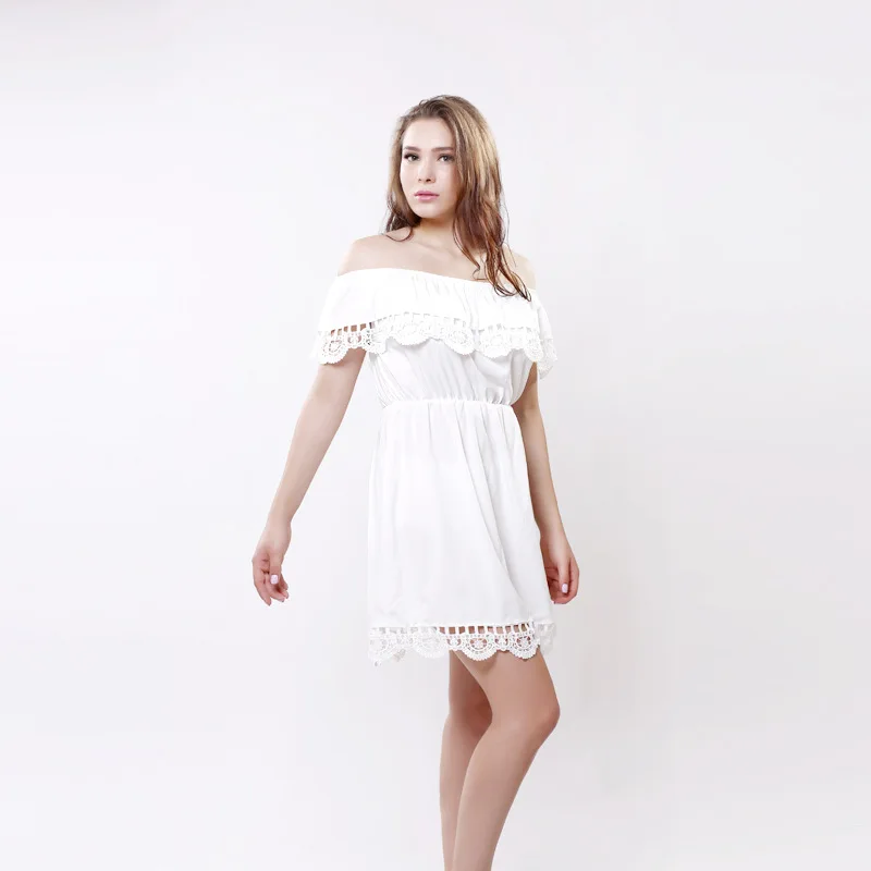 Женское летнее новое платье с открытыми плечами 2018 Европейский американский