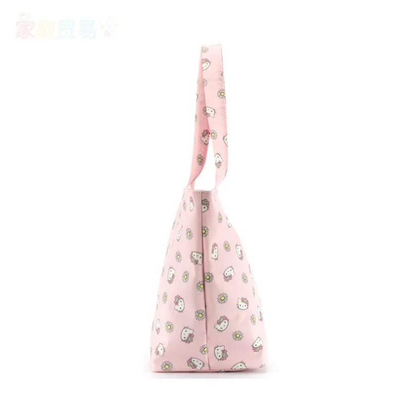 Рисунок «Hello Kitty» из натуральной хлопчатобумажной ткани, мультфильм Хозяйственные сумки Дорожные сумки модные Хозяйственные сумки Коробка для хранения