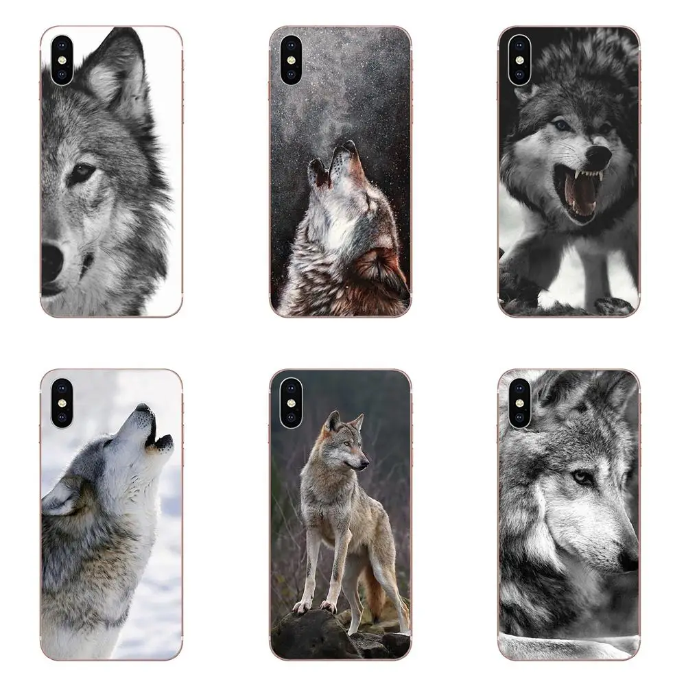 Мягкий чехол из ТПУ для телефона Apple iPhone 4 4s 5 5C 5S SE 6 6S 7 8 Plus X XS Max XR Wolf розничная