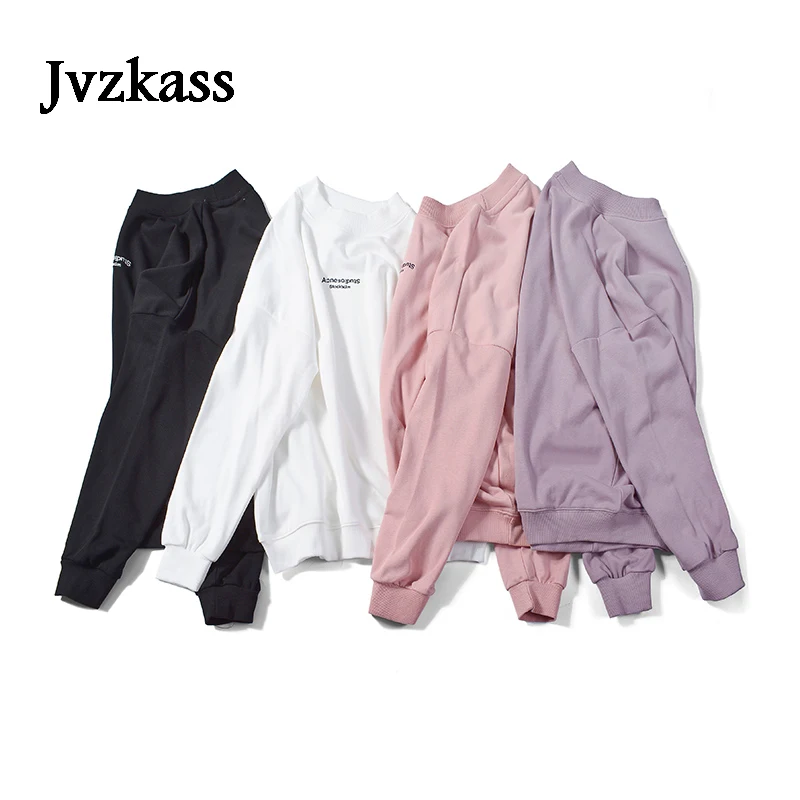 Jvzkass 2019 new top loose student wild pullover sweat female casual sports round neck long sleeve sweatshirt Z311 | Женская одежда