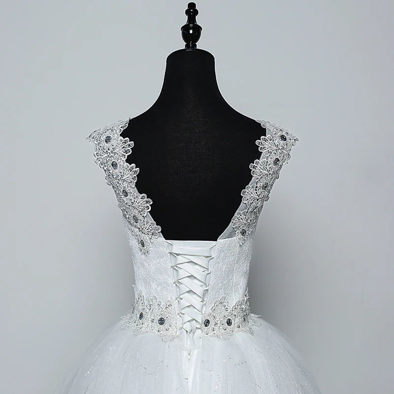 

Fashion Simple 100% Real Images factory wholesale lace Flower shoulder bride gown Customized Plus Size wedding party dress