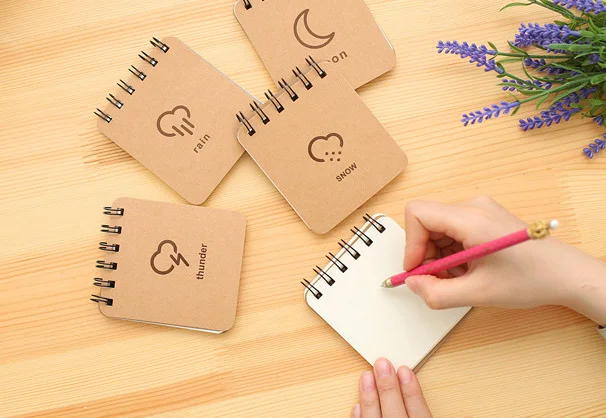 Оригинальный блокнот из серии погода крафтовой ткани планировщик ручная роспись