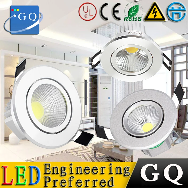 

20pcs/lot Wholesale High quality Dimmable led downlight cob 7W 10W 12W 15W 20w 30w dimming LED Spot light COB led ceiling lamp