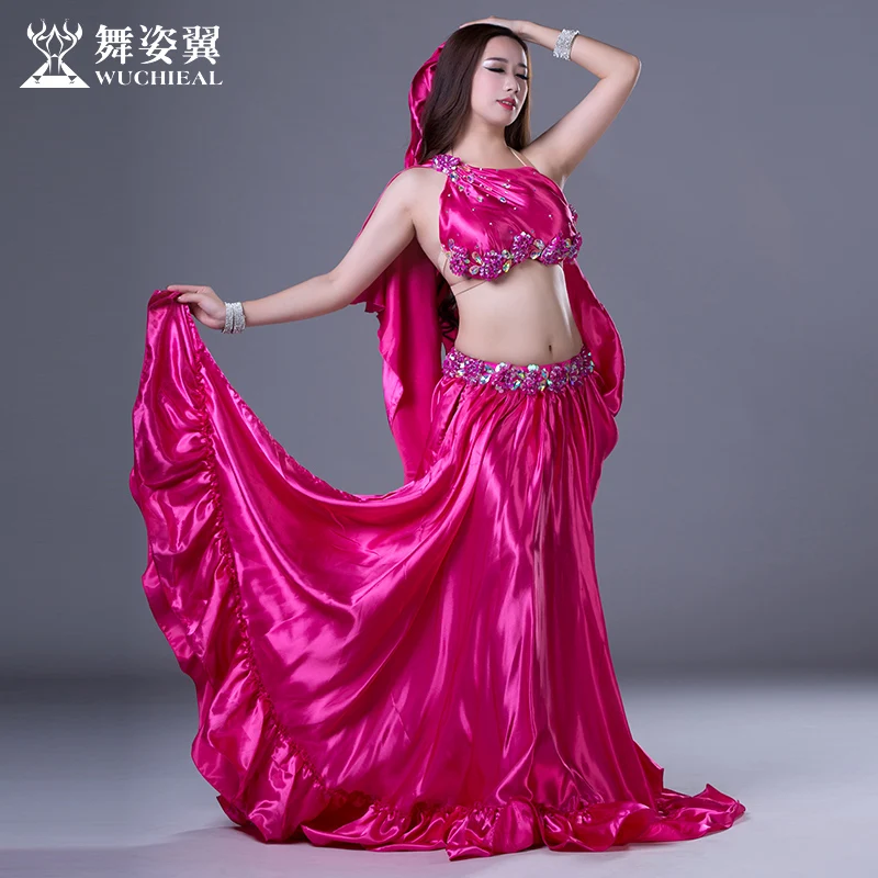 

Rhinestone High Quality Performance wear costume Belly Dance 2pcs set for Women/female/lady dancers, Bra Placketing Skirt QC2798