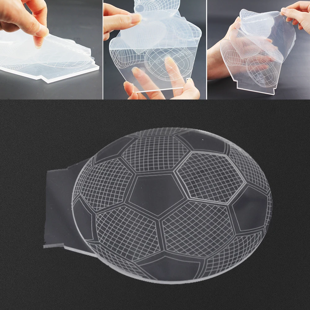 Replaceable Acrylic Футбол Форма 3D иллюзия Лампа 7 цветов изменить сенсорный выключатель светодиодный Ночной светильник Акриловая настольная лампа атмосфера лампа Новинка светильник Инж - Испускаемый цвет: Replaceable Acrylic