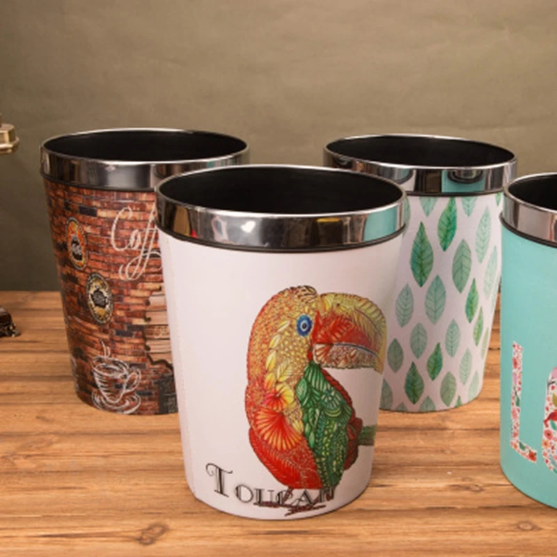 Ретро креативная Модная Бумажная корзина для дома гостиной спальни кухни ванной