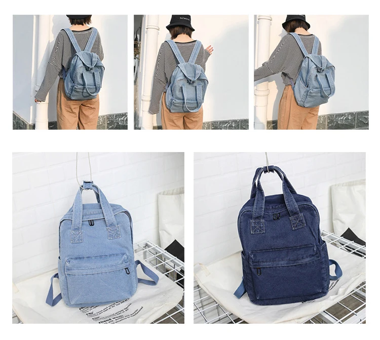 2019 классический джинсовый женский рюкзак новый школьный студенческий в стиле