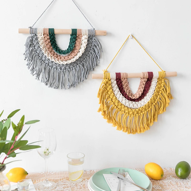 

Home Decoration Accessories Handmade Bohemia Weaving Ornament Nordic Fresh Simple Kid Room Store Wall Decor Hanging