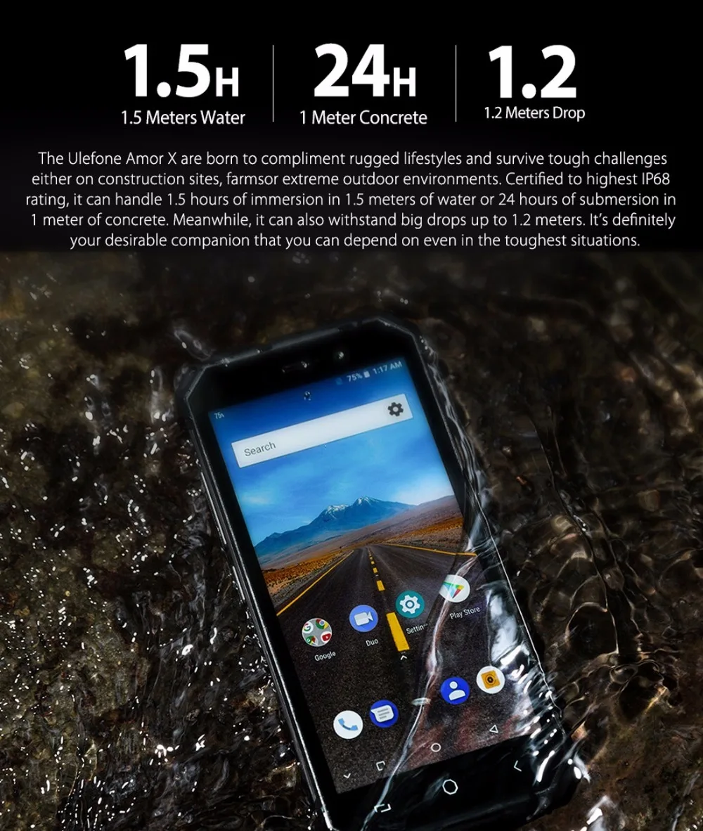 Смартфон Ulefone Armor X 5 дюйма 18:9 дисплей 2 Гб ОЗУ 5500 мАч мобильный телефон MTK6739 четыре