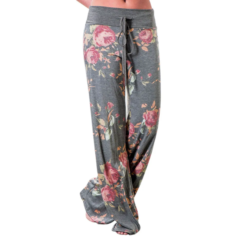 Свободные широкие штаны с принтом, женские дышащие спортивные штаны, Pantacourt Femme Taille Elastique, штаны для спортзала, бега, йоги, занятий спортом,# YL