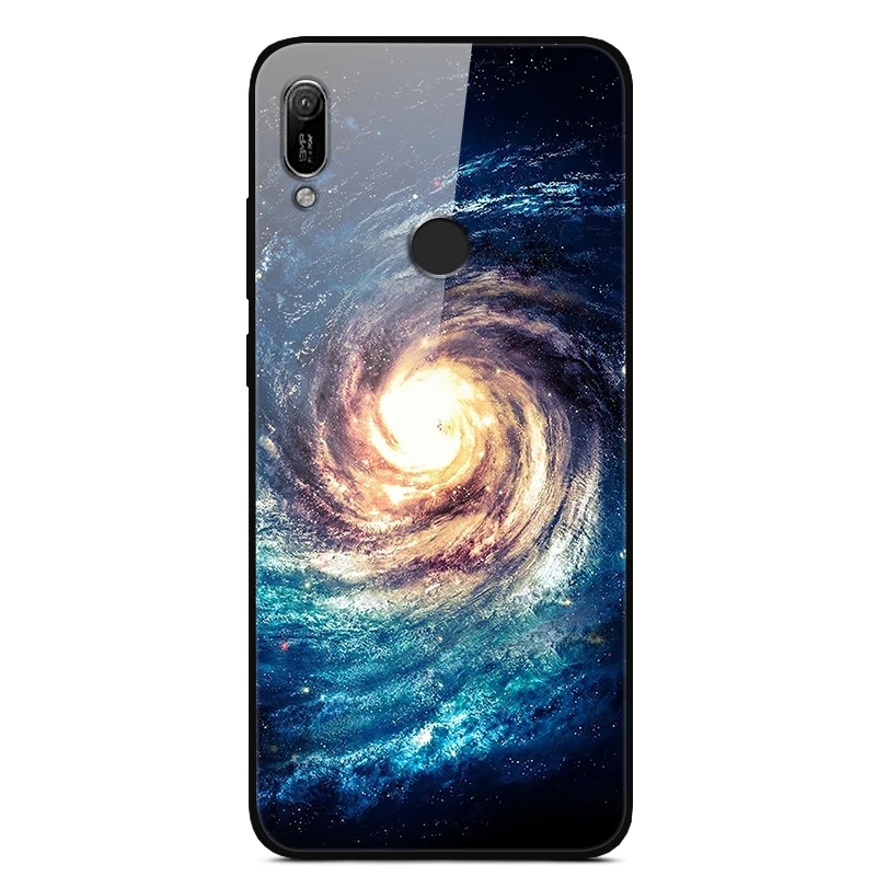 Для huawei Y6 Prime чехол из закаленного стекла чехол твердая задняя крышка чехол для телефона для huawei Y6 Y6 Prime TPU бампер чехол s