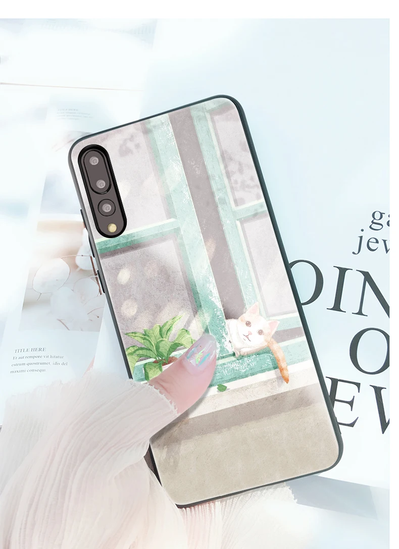 Для huawei Honor V20 чехол для huawei P20 чехол Mofi для huawei P20 Lite Nova 3E 3 3I 4 Honor 8X Max чехол с мультяшным котом лимоном
