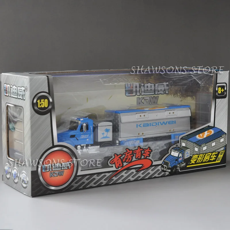 Blue in Box 1:50 литые под давлением модели грузовиков игрушки трансформирующиеся RV двигатель дома караван Реплика Большой фургон рекреационных транспортных средств - Цвет: Blue in Box