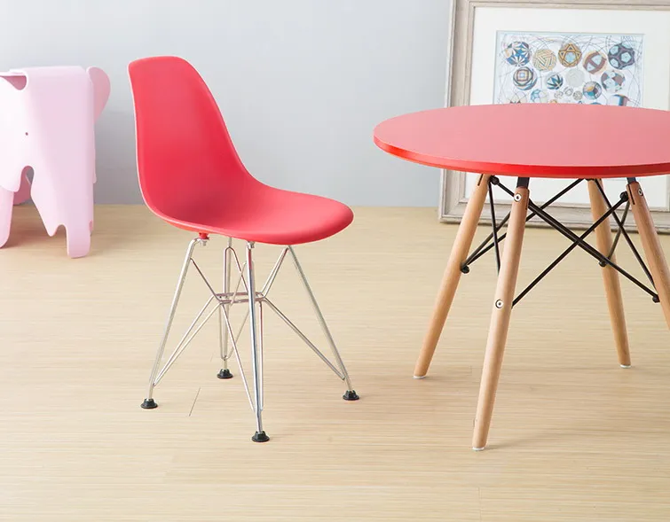 Минималистичный современный дизайн пластиковый и хромированный стул со