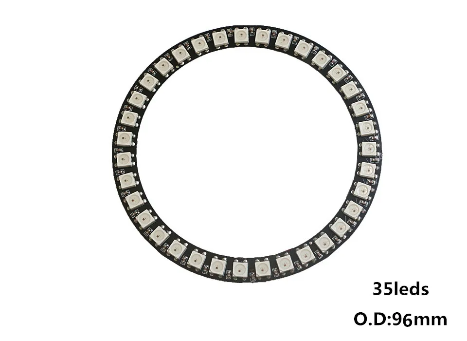 35leds 8/16/24/35/45/128 светодиодный s WS2812B пикселей кольцо Адресуемых Светодиодный модули DC5V SK6812 WS2812 RGB Полноцветный круглый СВЕТОДИОДНЫЙ круг - Испускаемый цвет: 35leds