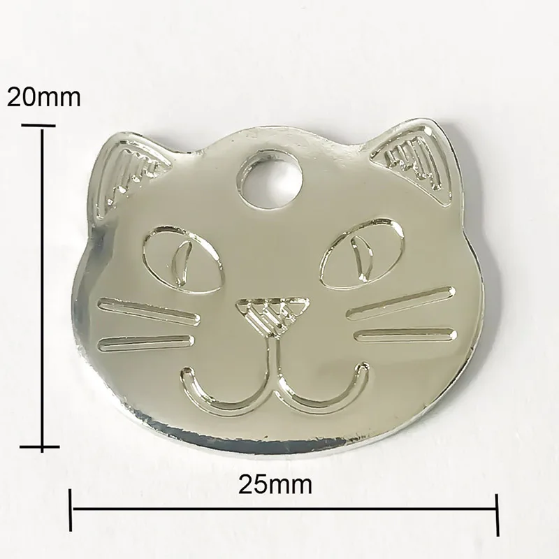 Анти потерянная Милая кошачья голова Форма Pet ID бирка металлические животные