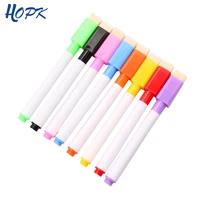 8pcslot colorful black school classroom whiteboard pen dry white board markers built in eraser student childrens drawing pen