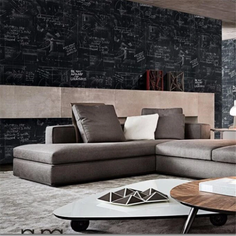 Beibehang Современные Настенные обои с абстрактными линиями рулон черной бумаги для