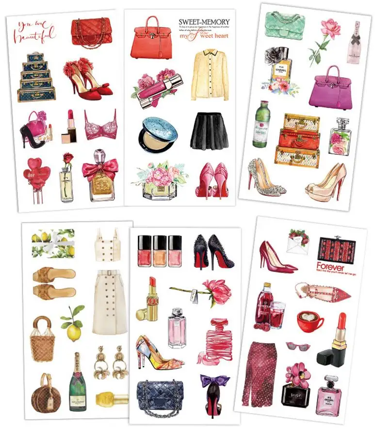 fashion jewelry Стикер природы, ежедневное украшение, лист акулы, модная девушка, наклейка для скрапбукинга, поставка, дневник, наклейка s, вкусная еда, липкий старец - Цвет: fashion jewelry