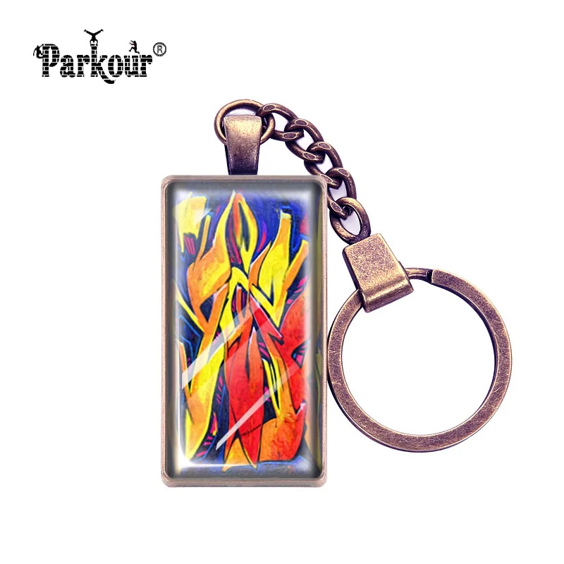 Абстрактная живопись брелок со стеклянным кабошоном очаровательные подарки