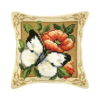 TH 25 Бабочка DIY Набор для рукоделия Подушка с вышивкой из акриловой пряжи Гобелен Холст Подушка спереди вышивка крестом наволочка - Цвет: Бургундия