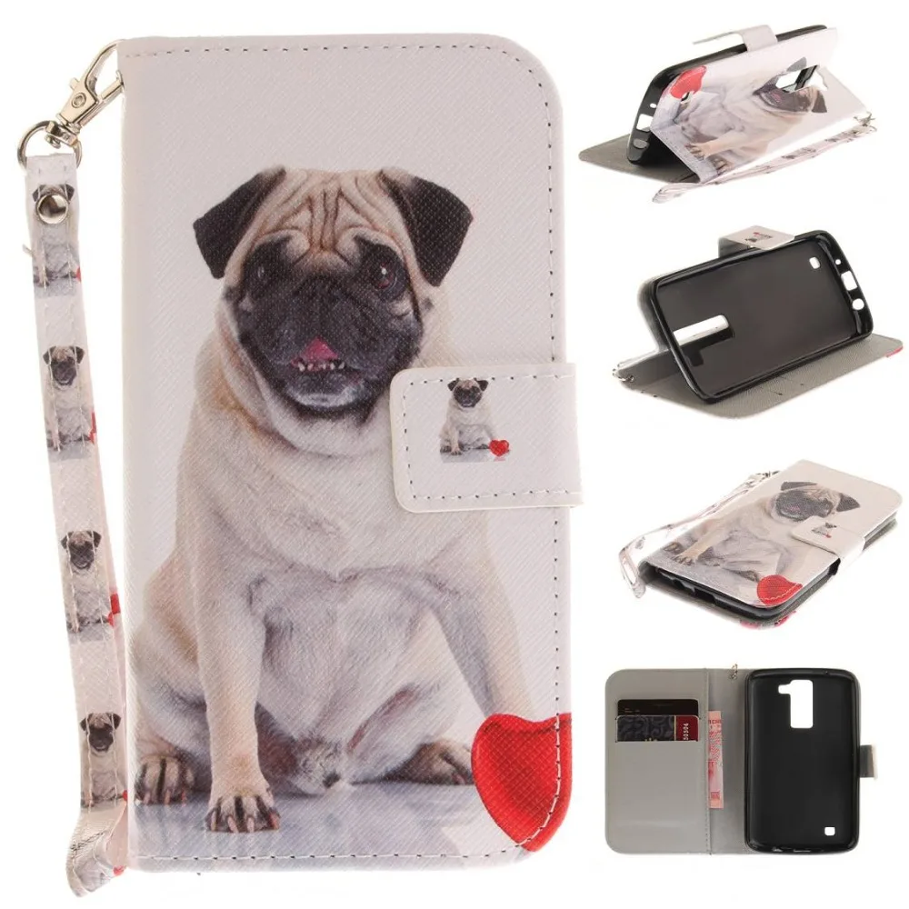 Волк с совой тигром и львом для собак принтом обезьяна чехол-книжка рисунком из