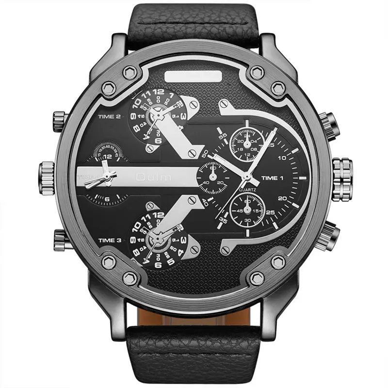 Мужские часы модные спортивные кварцевые с большим циферблатом стальные деловые
