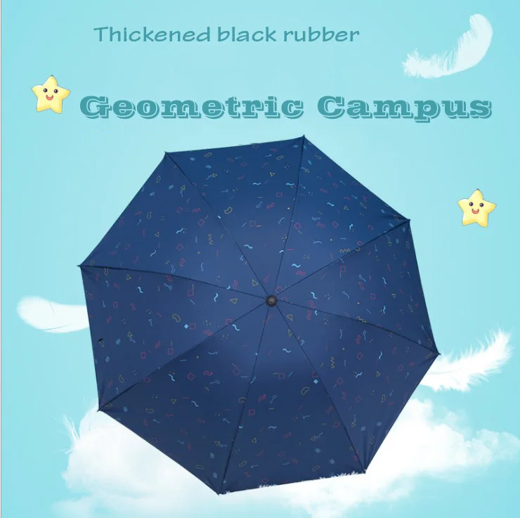 Women Man Kids 3 Folding Umbrella Corporation Sun Rain Parasol Windproof Umbrellas Geometric Campus Style | Дом и сад
