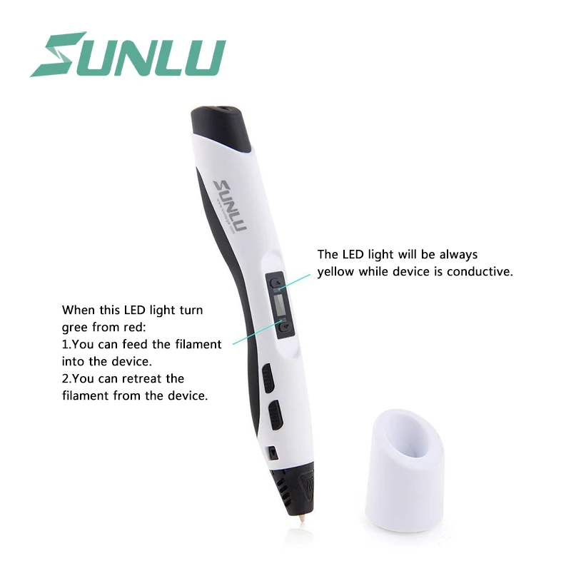 SUNLU 3D ручка SL-300 Регулируемая температура детей каракули ручка с светодиодный Экран Поддержка PLA/ABS нити
