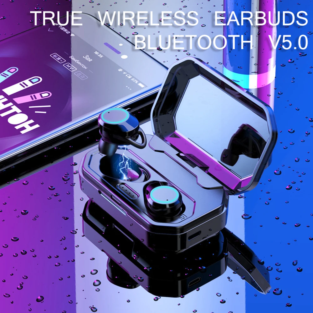 Беспроводные наушники Bluetooth 5 0 водонепроницаемые с объемными глубокими басами TWS