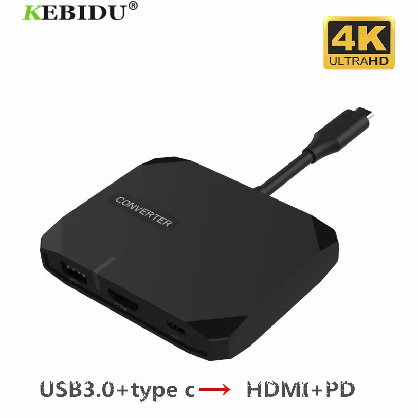 KEBIDU usb хаб Type c для 3 портов USB 0 HUB 4K * 2K папа мама адаптер зеркального экрана