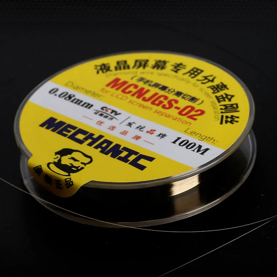 

MECHANIC 0.08/0.06/0.1mm 100M Diamond Molybdenum Wire Cutting line for Iphone Samsung Huawei LCD Screen