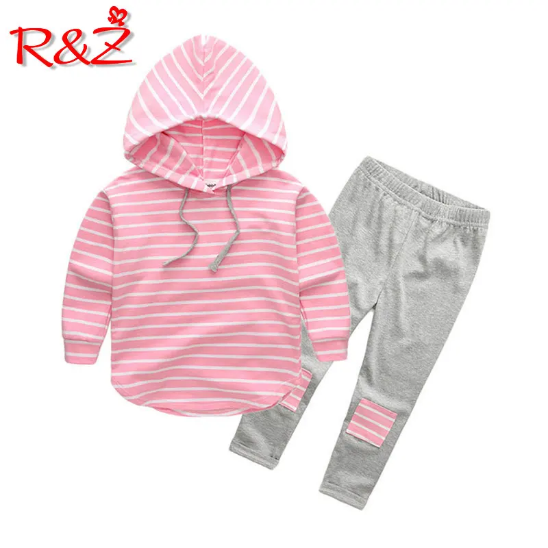 R&ampZ 2018 autumn new children's suit striped long-sleeved hooded jacket trousers two-piece sports | Детская одежда и обувь