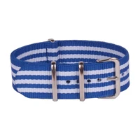 hot man women 22 mm strong blue white casual military army nato fabric nylon watch watchband woven straps bands buckle belt 22mm
