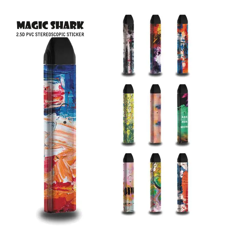 Magic Shark Fashion Stylish Colorful Painting PVC Cover Sticker Case Wrap Film for Uwell Caliburn No Fade 361-370 | Мобильные