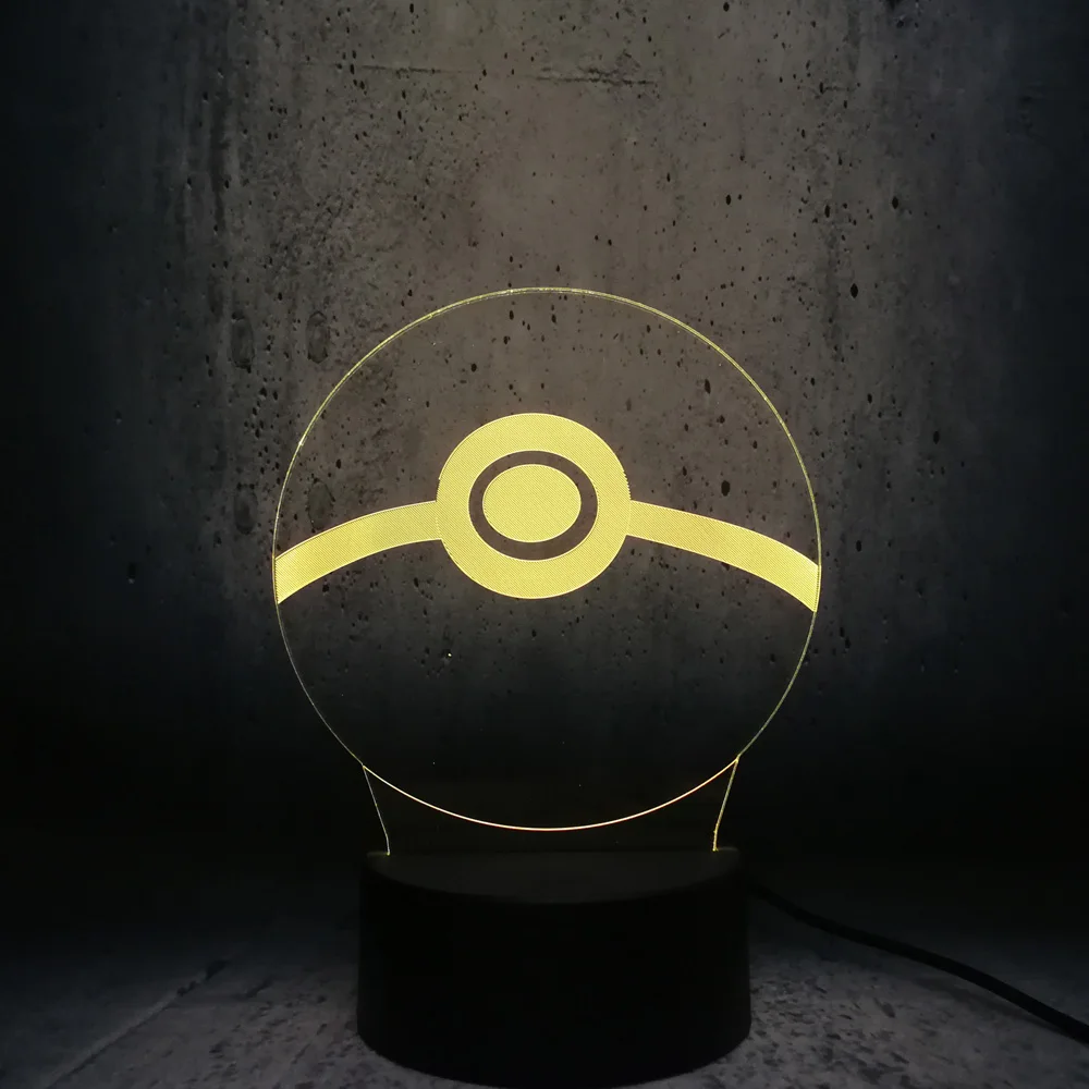 Покемон Poke мяч gs Дизайн 3D LED USB лампа японская мультяшная игра детская игрушка