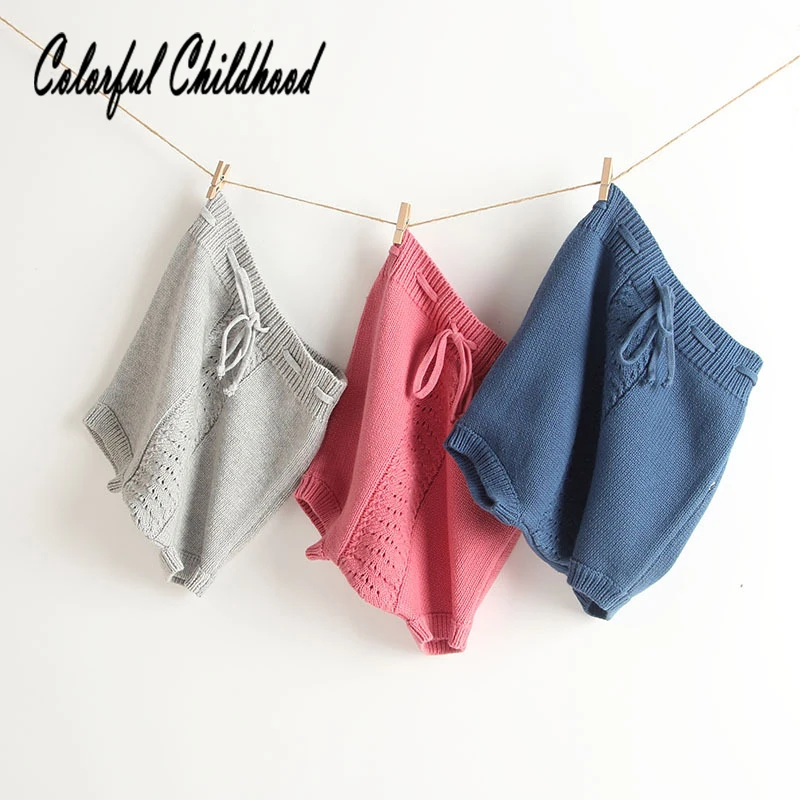 Мальчиков Штаны на осень-зиму вязаные хлопковые укороченные штаны для малышей