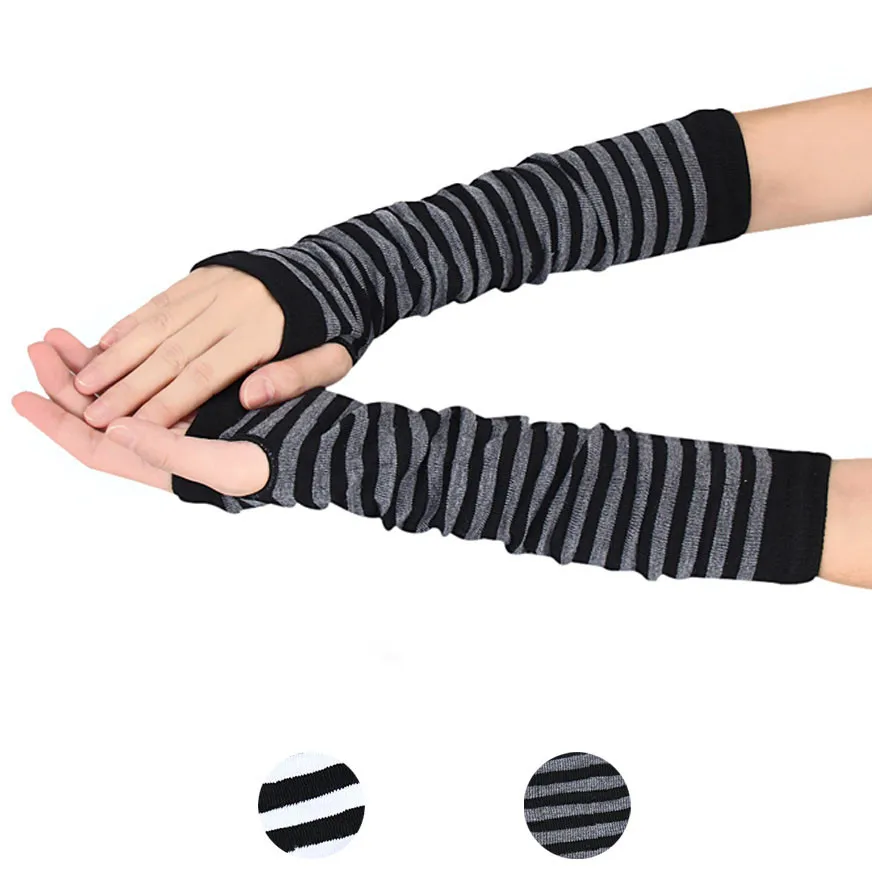 

1Pair Cotton Winter Wrist Arm Hand Warmer Knitted Long Fingerless GlovesKnitted Mitten Tools 1J14 Unisex gloves
