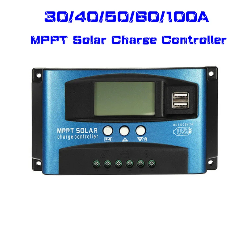 100A/60A/50A/40A/30A автоматический контроллер заряда на солнечной батарее MPPT с двойным
