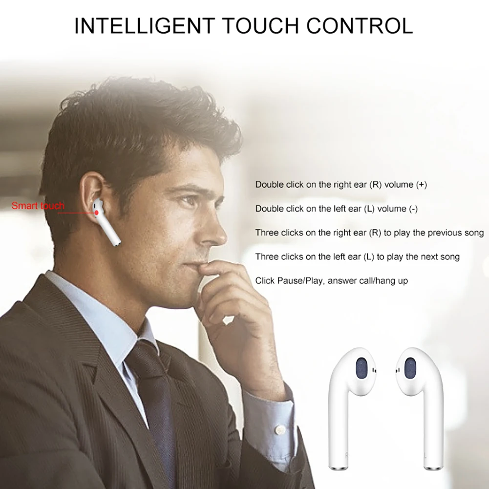 Беспроводная гарнитура Air Plus, набор Bluetooth Smart Touch, открытая Siri 1:1 Air Plus для iPhone XS MAX XR X Andriod Qi, Беспроводная зарядка