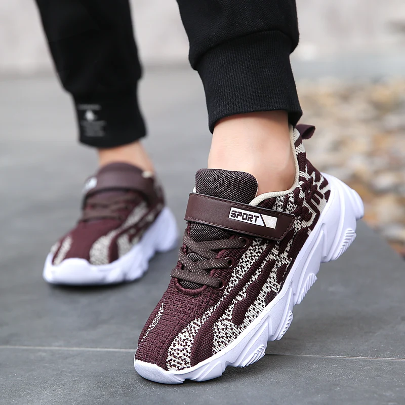 Новинка 2019 года стильная детская обувь сетчатая беговая Обувь Flywire для детей