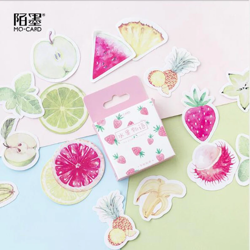 

Cartoon Cute Fruit Sticker Children Toys For DIY On Book Laptop Mobile Phone Bicycle Skateboard Kids Anime Stickers 45 PCS/box