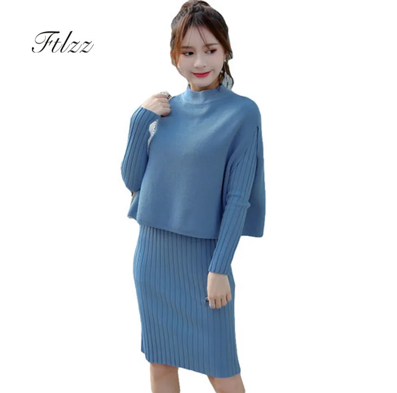 Свитер с накидкой 2 шт. в комплекте новинка 2018 осенне-зимняя одежда костюм-двойка