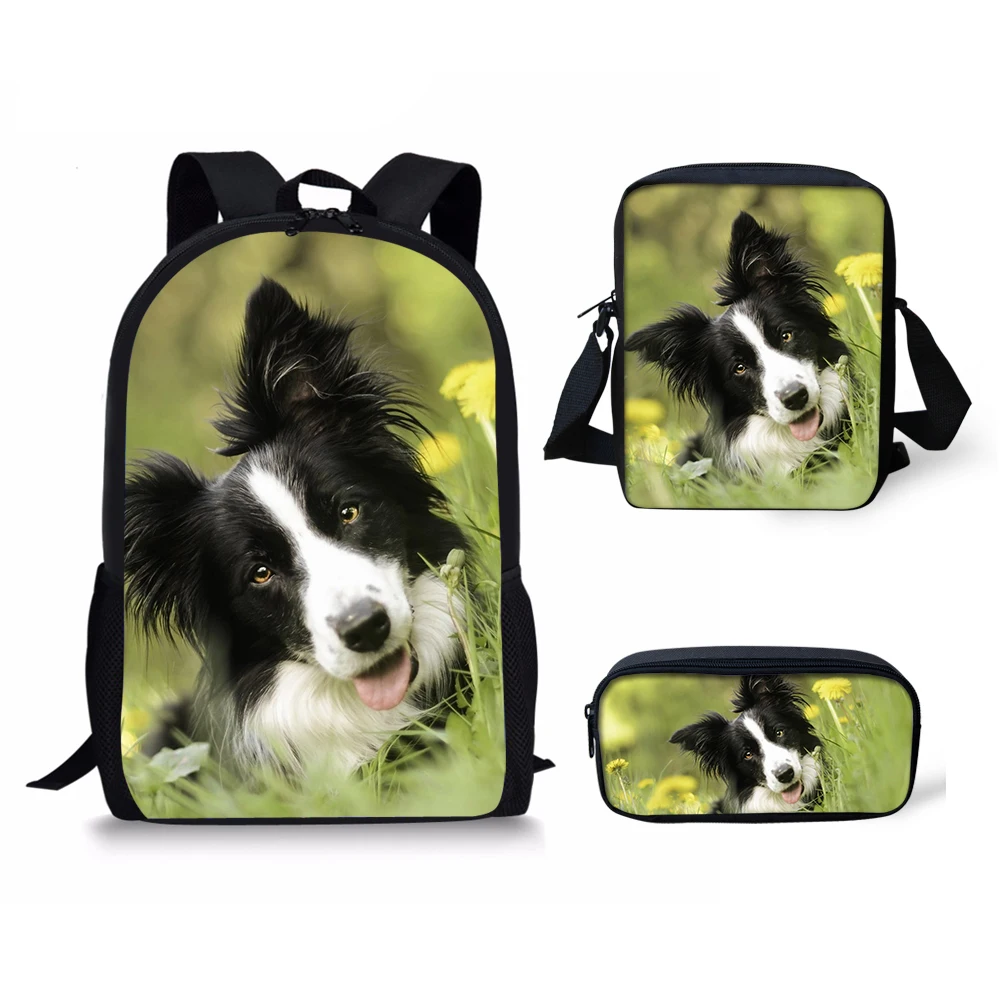

Germany Border Collie dog Printing Men Women Backpacks Children Bookbag Girls School Bag Mochila Boys Casual Daily Shoulder Bag