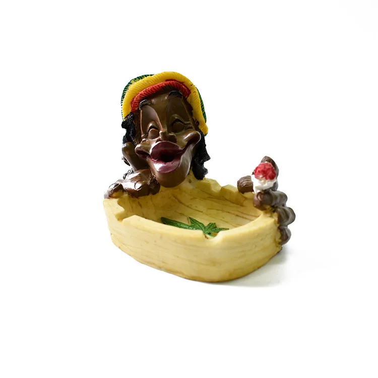 Unique Handmade Cool Fancy Funny Novelty Smoking Weed Herb Rasta Resin Bob Marley Jamaican Cigarette Ashtray